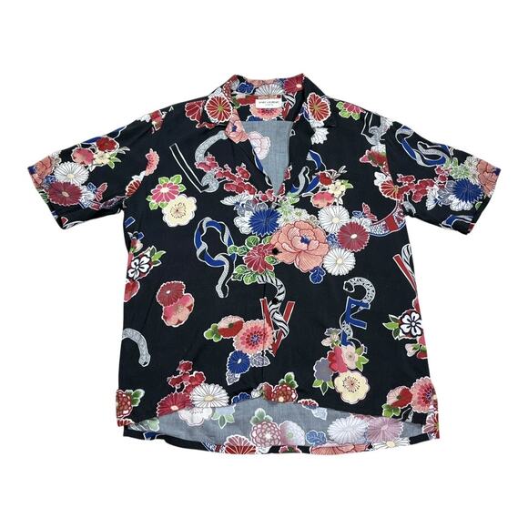 Saint Laurent Love Floral Print Camp Shirt Size 39 15.5 - Picture 1 of 8